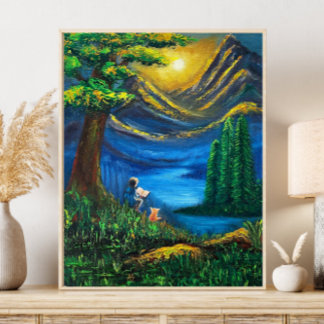 Poster Paisagem Cores Vibrantes Leitura por Sol de Belas