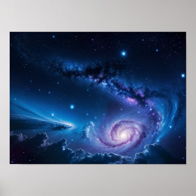 Poster Paisagem Cósmica: Estrelas e Nebulosas (Frente)