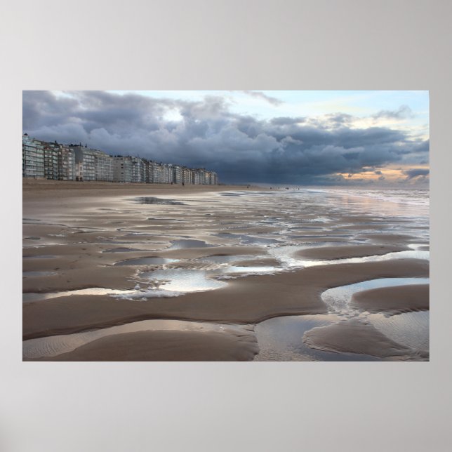 Poster Paisagem costeira belga surreal (Frente)