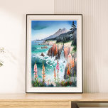 Poster Paisagem Costeira Serena Serena<br><div class="desc">Rácio 2:3. Fuga à costa com este poster sereno de aquarela,  com flores silvestres e ondas suaves. Esta paisagem litorânea pacífica traz a beleza calorosa da natureza para o seu espaço,  fazer-a uma adição perfeita para criar uma atmosfera calorosa e inspirada na praia em sua casa ou escritório.</div>