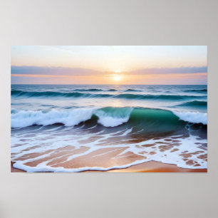 Poster Paisagem Costeira Sunset Dusk Peaceful Relax