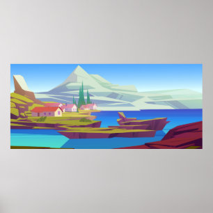 Poster Paisagem da aldeia
