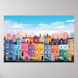 Poster Paisagem da Arquitetura Panorâmica de Cenário