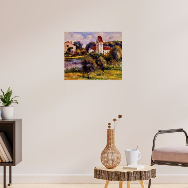 Poster Paisagem da Bretanha Igreja e Pomar (Sala de Estar 3)