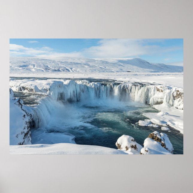 Poster Paisagem da Cachoeira Godafoss (Frente)