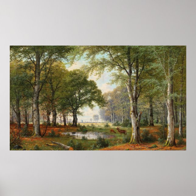 Poster Paisagem da Floresta da Noite (Frente)