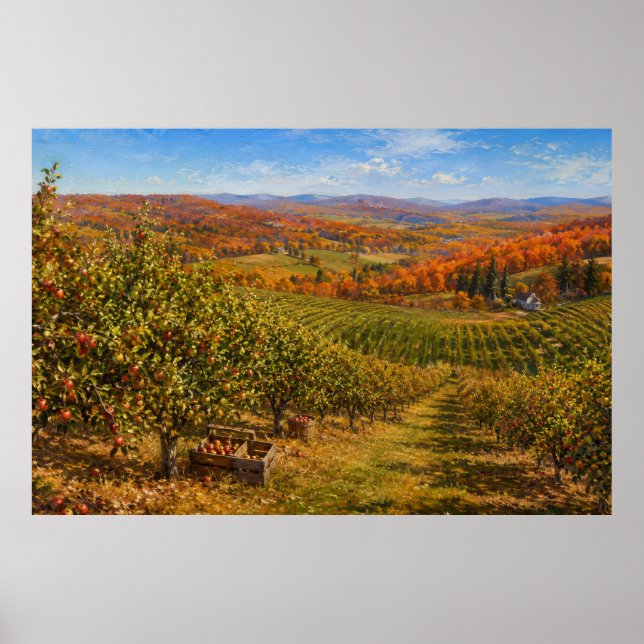 Poster Paisagem da Macieira de Outono (Frente)