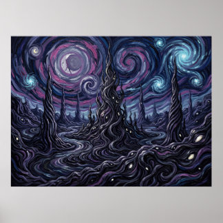 Poster Paisagem da Noite Estrelada em Quadrinhos Klyntar