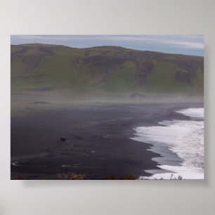 Poster Paisagem da praia preta na Islândia