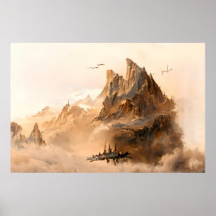 Poster Paisagem de alienígena no Espaço Exterior   ABSTRA