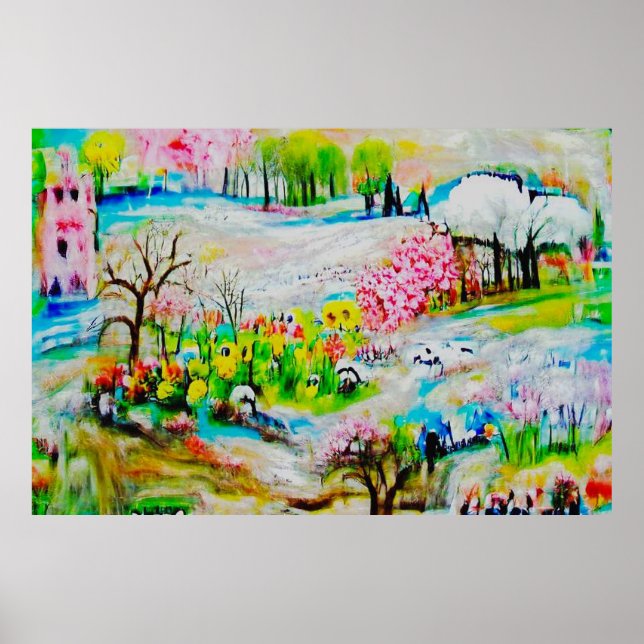 Poster Paisagem de Aquarela 2 (Frente)