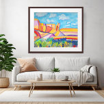 Poster Paisagem de Aquarelas Coloridas da Cozinha Mesa<br><div class="desc">Você esteve na Mesa da Cozinha no Novo México? É um lugar bonito! Espero que goste desta pintura colorida de paisagem aquática!</div>