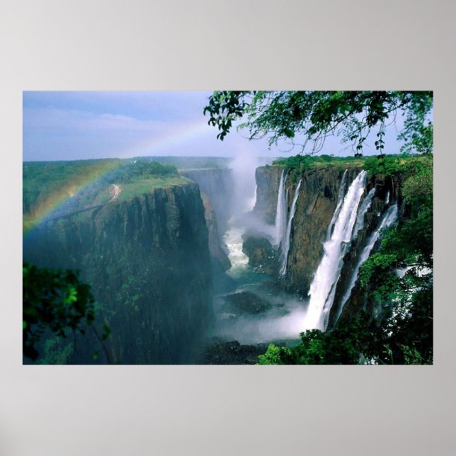 Poster paisagem de bela cachoeira (Frente)