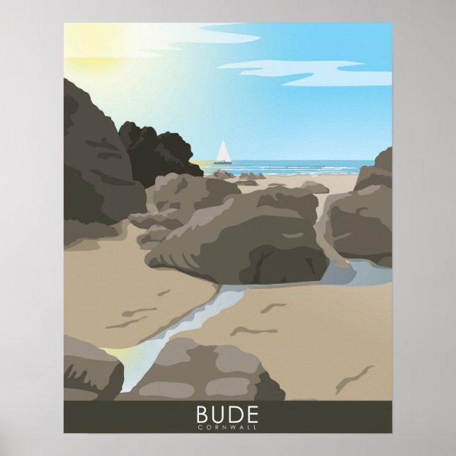 Poster Paisagem de Bude Cornwall (Frente)