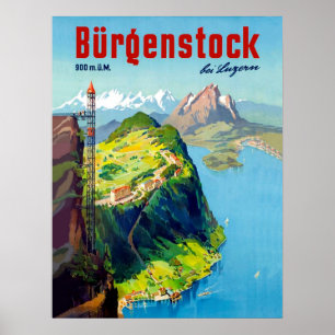 Poster Paisagem de Burgenstock, ponto de vista, Suiça