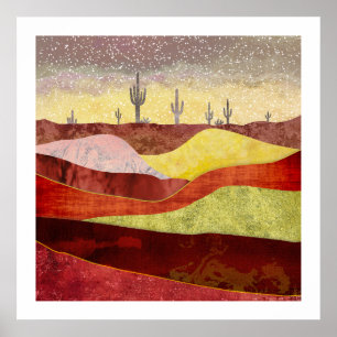 Poster Paisagem de Cactos do Deserto