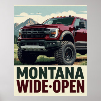 Poster 🏕️ Paisagem de Caminhão na Montanha Aberta