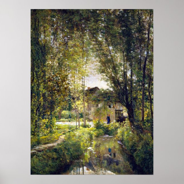 Poster Paisagem de Charles-François Daubigny com um Sol i (Frente)