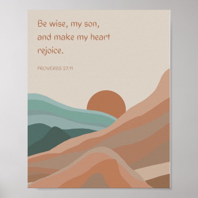 Poster Paisagem de Citação de Escrituras Arte de Parede N (Frente)