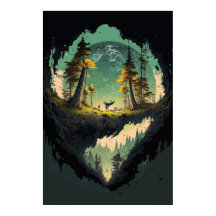 Paisagem de Cratera Moderna com Fundo Planeta P