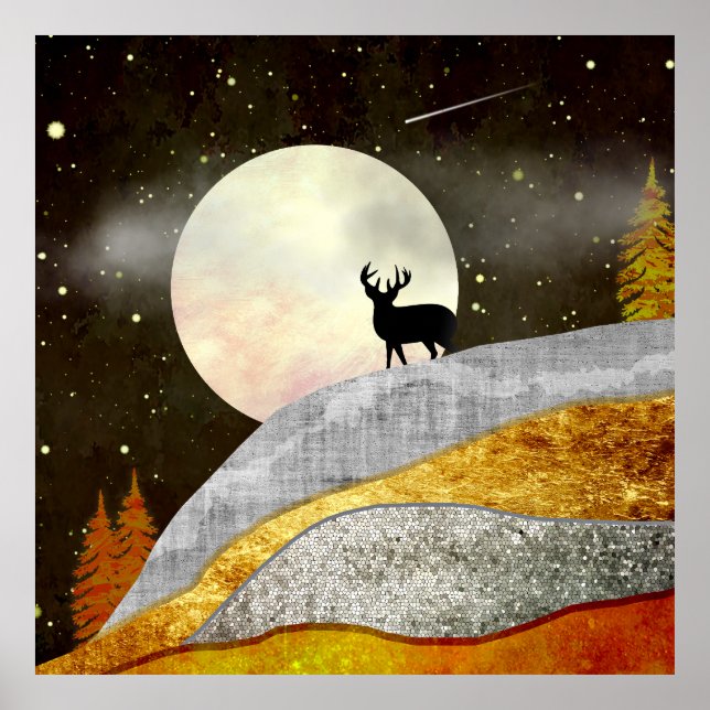Poster Paisagem de Deer Moon (Frente)