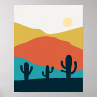 Paisagem de Desert Mountain com Cactus