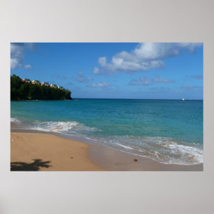 Pôster Paisagem de Férias Tropicais na Praia de Santa Lúc