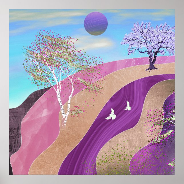 Poster Paisagem de Flores de Primavera (Frente)