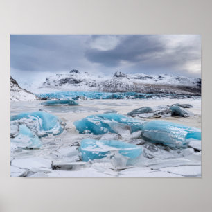 Pôster Paisagem de gelo glaciar, Islândia