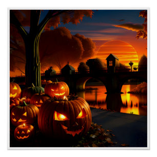 Pôster Paisagem de Halloween