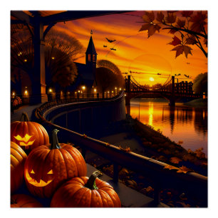 Pôster Paisagem de Halloween Dois