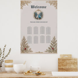 Poster Paisagem de inverno com casal de casamento de páss