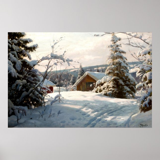 Poster Paisagem de inverno iluminada por Peder Mork Monst (Frente)