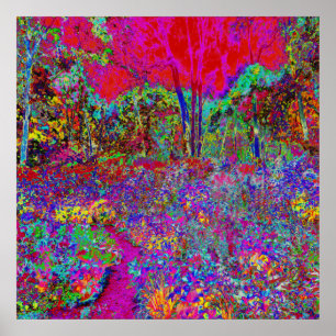 Poster Paisagem de Jardim Impressionista Psicodélica