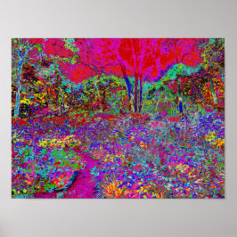 Poster Paisagem de Jardim Impressionista Psicodélica