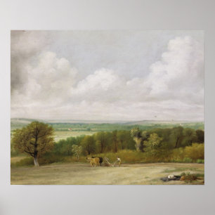 Poster Paisagem de John Constable  : Cena Ploughing em