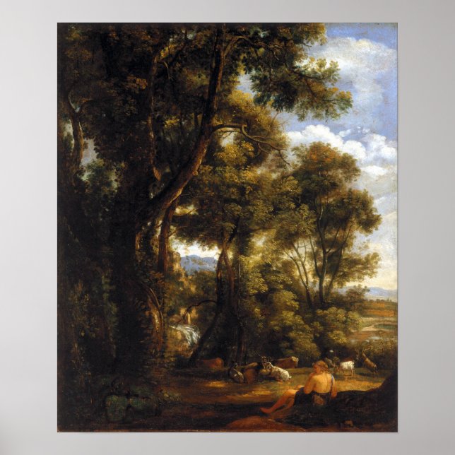 Poster Paisagem de John Constable com Goatherd e Goats (Frente)