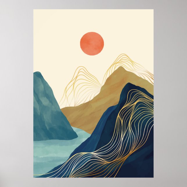 Poster Paisagem de montanha (Frente)