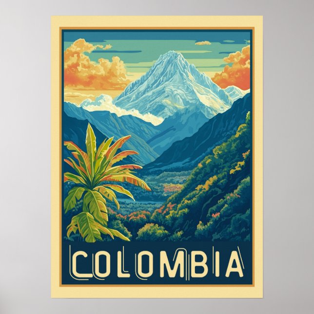 Poster Paisagem de Montanha Colombiana (Frente)