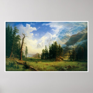 Pôster Paisagem de montanha por Albert Bierstadt