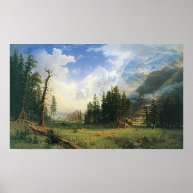 Poster Paisagem de montanha por Albert Bierstadt (Frente)
