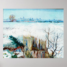 Pôster Paisagem de neve com Arles por Vincent van Gogh