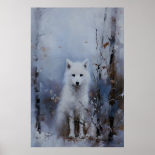 Poster Paisagem de Neve de Inverno da Raposa Ártica, Arte