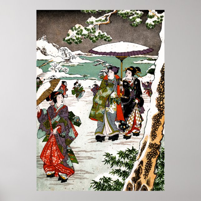 Poster Paisagem de Neve Japonesa (Frente)