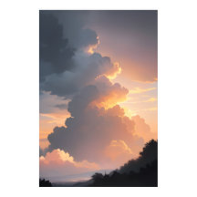 Paisagem de Nuvens ao Pôr do Sol
