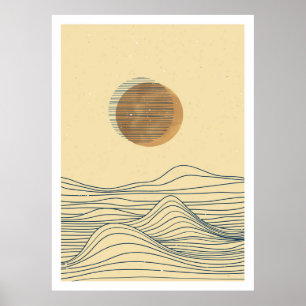 Poster paisagem de onda do oceano