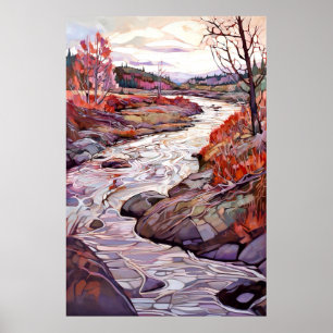 Poster Paisagem de Paisagem de Cores de Água