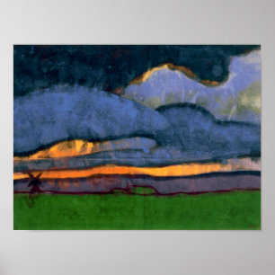 Poster Paisagem de Pântano com um Moinho Emil Nolde