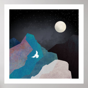 Poster Paisagem de Pássaro Montanhoso