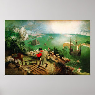 Poster Paisagem de Pieter Bruegel com a queda de Ícaro